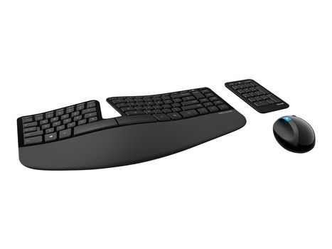 Microsoft Sculpt Ergonomic Desktop - Sett med tastatur, mus og talltastatur - trådløs - 2.4 GHz - Nordisk (L5V-00009)