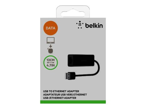 Belkin USB 2.0 Ethernet Adapter - nettverksadapter - USB 2.0 - 10/100 Ethernet (F4U047BT)