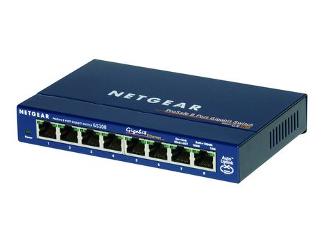 Netgear GS108 - Switch - 8 x 10/ 100/ 1000 - stasjonær (GS108GE)