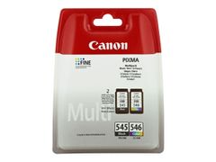 Canon PG-545 / CL-546 Multipack - 2-pack - svart, farge (cyan, magenta, gul) - original - blekkpatron