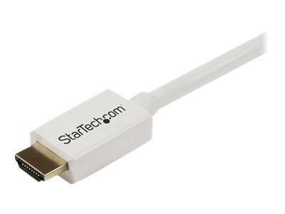 StarTech 7m White CL3 In-wall High Speed HDMI Cable - Ultra HD 4k x 2k - HDMI-kabel - HDMI (hann) til HDMI (hann) - 7 m - dobbeltisolert - hvit (HD3MM7MW)