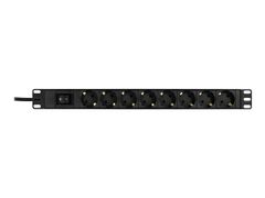 Deltaco GT-8531 - Strømfordelerenhet (kan monteres i rack) - AC 250 V - inngang: CEE 7/7 - utgangskontakter: 8 - 1U - 19" - svart