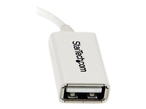 StarTech 5in White Micro USB to USB OTG Host Adapter M/F - USB-adapter - USB (hunn) til Micro-USB type B (hann) - USB 2.0 OTG - 12.7 cm - hvit (UUSBOTGW)