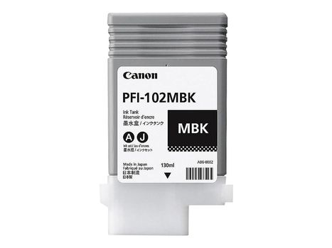 Canon PFI-102 MBK - 130 ml - matt svart - original - blekkbeholder - for imagePROGRAF iPF510, iPF610, iPF650, iPF655, iPF720, iPF750, iPF755, iPF760, LP17, LP24 (0894B001)