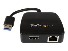 StarTech Universal USB 3.0 Mini Docking Station Adapter with Gigabit Ethernet and HDMI - dokkingstasjon - USB - HDMI - 1GbE