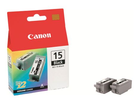 Canon BCI-15 - 2-pack - svart - original - blekkbeholder (8190A002)