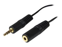 StarTech 12 ft. (3.7 m) 3.5mm Audio Extension Cable - PC Speaker Extension Audio Cable - Strain Relief - Black - Aux Cable (MU12MF) - lydforlengelseskabel - 3.7 m