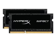 Kingston HyperX Impact Black Series - DDR3L - 16 GB: 2 x 8 GB - SO DIMM 204-pin - 1600 MHz / PC3L-12800 - CL9 - 1.35 / 1.5 V - ikke-bufret - ikke-ECC (HX316LS9IBK2/16)