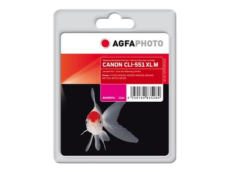 AGFAPHOTO magenta - gjenfabrikert - blekkpatron (alternativ for: Canon CLI-551M XL, Canon 6445B001) (APCCLI551XLM)