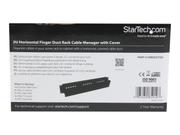 StarTech Horizontal 2U Server Rack Cable Management Finger Duct w/ Cover - 19" Network Rack Wire Duct Raceway Panel - Slotted Wire Duct (CMDUCT2U) - rackkabelstyringspanel - 2U (CMDUCT2U)