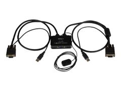 StarTech 2 Port USB VGA Cable KVM Switch - USB Powered with Remote Switch - KVM with VGA - Dual Port VGA KVM Switch (SV211USB) - KVM-svitsj - 2 porter