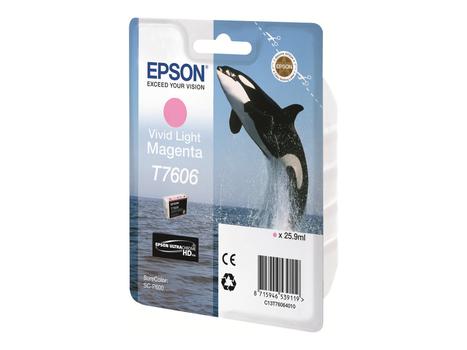 Epson T7606 - livlig lys magenta - original - blekkpatron (C13T76064010)