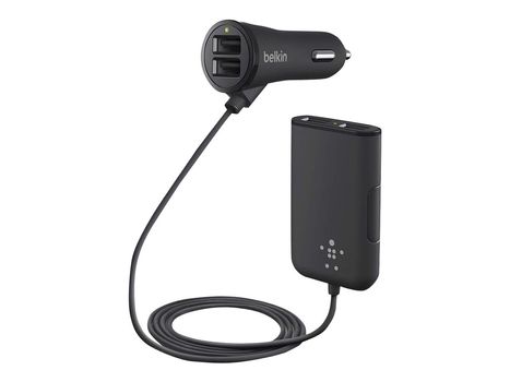 Belkin Road Rockstar - Bilstrømadapter - 36 watt - 7.2 A - 4 utgangskontakter (USB) - svart (F8M935bt06-BLK)