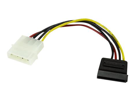StarTech 6in 4 Pin LP4 to SATA Power Cable Adapter - LP4 to SATA - 6in LP4 to SATA Cable - 4 pin to SATA power - strømkabel - SATA-strøm til 4-pin intern strøm - 0.2 m (SATAPOWADAP)
