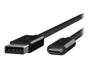 Belkin 3.1 USB-A to USB-C Cable - USB-kabel - USB-type A (hann) til USB-C (hann) - USB 3.1 - 91.4 cm - svart (F2CU029BT1M-BLK)