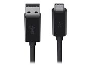 Belkin 3.1 USB-A to USB-C Cable - USB-kabel - USB-type A (hann) til USB-C (hann) - USB 3.1 - 91.4 cm - svart (F2CU029BT1M-BLK)