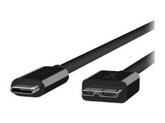 Belkin USB-kabel - USB-C (hann) reversibel til Micro-USB Type B (hann) - USB 3.1 - 3 A - 91.4 cm - svart