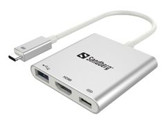 Sandberg USB-C Mini Dock HDMI+USB - Dokkingstasjon - USB - HDMI