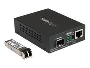 StarTech Multimode (MM) LC Fiber Media Converter for 10/ 100/ 1000 Network - 550m - Gigabit Ethernet - 850nm - with SFP Transceiver (MCM1110MMLC) - fibermedieomformer - 10Mb LAN, 100Mb LAN, 1GbE (MCM1110MMLC)