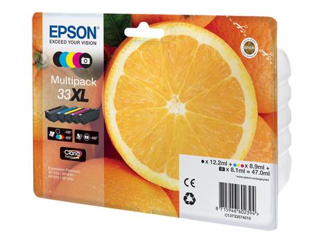 Epson 33XL Multipack - 5-pack - XL - svart, gul, cyan, magenta, fotosort - original - blister - blekkpatron - for Expression Home XP-635, 830; Expression Premium XP-530, 540, 630, 635, 640, 645, 830, 900 (C13T33574010)