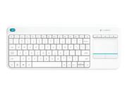 Logitech Wireless Touch Keyboard K400 Plus - tastatur - Nordisk - hvit (920-007142)