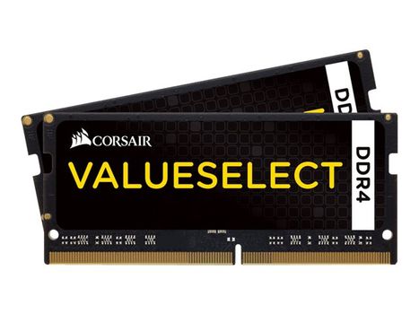 Corsair Value Select - DDR4 - sett - 32 GB: 2 x 16 GB - SO DIMM 260-pin - 2133 MHz / PC4-17000 - ikke-bufret (CMSO32GX4M2A2133C15)