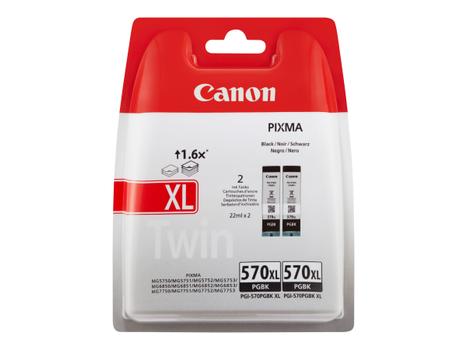 Canon PGI-570PGBK XL Twin Pack - 2-pack - Høy ytelse - svart - original - blekkbeholder (0318C007)