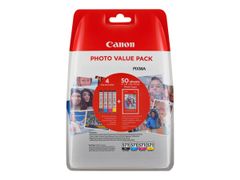 Canon CLI-571 C/M/Y/BK Photo Value Pack - 4-pack - svart, gul, cyan, magenta - original - 50 ark - 100 x 150 mm - blekkbeholder / papirsett