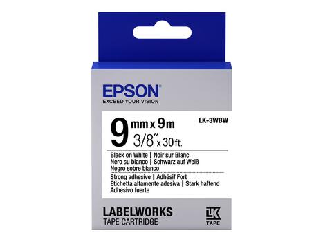 Epson LabelWorks LK-3WBW - merketape - 1 kassett(er) - Rull (0,9 cm x 9 m) (C53S653007)