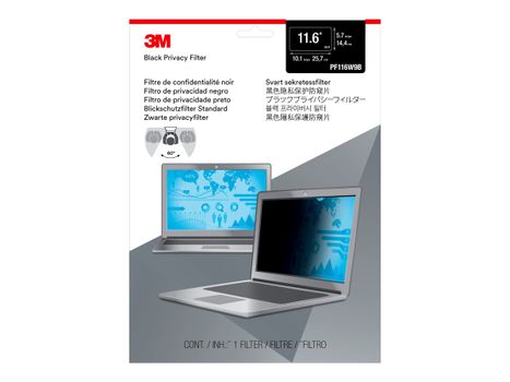 3M personvernfilter for 11.6" Laptops 16:9 with COMPLY - notebookpersonvernsfilter (PF116W9B)