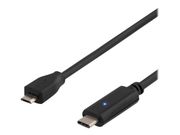 Deltaco USB type C-kabel - Micro-USB type B til USB-C - 1 m (USBC-1024)