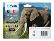 Epson 24 Multipack - 6-pack - svart, gul, cyan, magenta, lys magenta, lys cyan - original blekkpatron (C13T24284011)