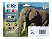 Epson 24XL Multipack - 6-pack - 55.7 ml - XL - svart, gul, cyan, magenta, lys magenta, lys cyan - original - blister - blekkpatron - for Expression Photo XP-55, 750, 760, 850, 860, 950, 960; Expression Prem (C13T24384011)