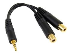 StarTech 6 in. 3.5mm Audio Splitter Cable - Stereo Splitter Cable - Gold Terminals - 3.5mm Male to 2x 3.5mm Female - Headphone Splitter (MUY1MFF) - lydsplitter - 15.2 cm