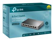 TP-Link Easy Smart TL-SG108PE - Switch - smart - 4 x 10/ 100/ 1000 (4 PoE) + 4 x 10/ 100/ 1000 - stasjonær - PoE (55 W) (TL-SG108PE)