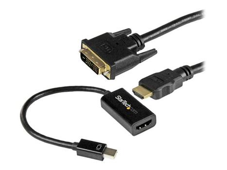 StarTech 2-Piece Kit - Active mDP to HDMI Adapter and HDMI to DVI Cable - Videokonverter - DisplayPort - DVI, HDMI (MDPHDDVIKIT)