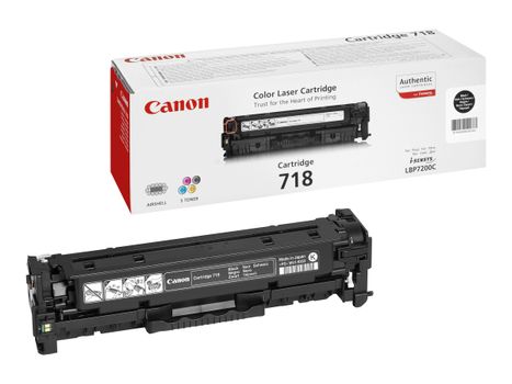 Canon 718 Black - Svart - original - tonerpatron - for i-SENSYS LBP7210, LBP7680, MF728, MF729, MF8340, MF8360, MF8380, MF8540, MF8550, MF8580 (2662B002AA)