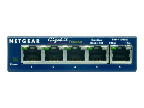 Netgear GS105 - Switch - 5 x 10/ 100/ 1000 - stasjonær (GS105GE)