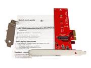 StarTech x4 PCI Express to M.2 PCIe SSD Adapter Card - for M.2 NGFF SSD - Grensesnittsadapter - M.2 - Expansion Slot to M.2 - M.2 Card - PCIe x4 - rød (PEX4M2E1)