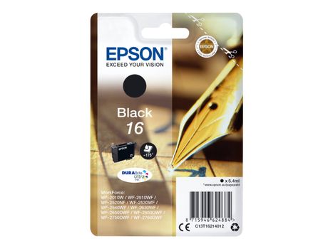 Epson 16 - svart - original - blekkpatron (C13T16214022)