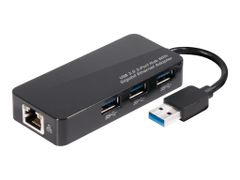 Club 3D Club3D SenseVision USB 3.0 3-Port Hub with Gigabit Ethernet - dokkingstasjon - USB-C - GigE