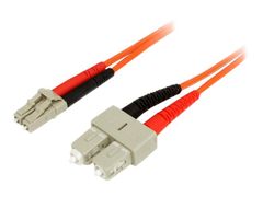 StarTech 1m Fiber Optic Cable - Multimode Duplex 50/125 - LSZH - LC/SC - OM2 - LC to SC Fiber Patch Cable (50FIBLCSC1) - nettverkskabel - 1 m