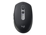 Logitech M590 Silent - Mus - høyrehendt - optisk - 7 knapper - trådløs - Bluetooth,  2.4 GHz - USB trådløs mottaker - grafittone (910-005197)