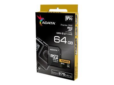 ADATA Premier ONE - flashminnekort - 64 GB - microSDXC UHS-II (AUSDX64GUII3CL10-CA1)