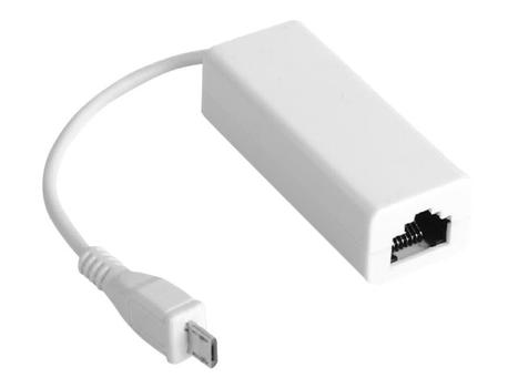 MicroConnect Nettverksadapter - USB 2.0 - 10/100 Ethernet - hvit (USBMICROETHB)