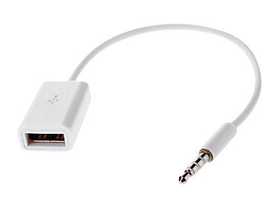 MicroConnect Audio- / USB-adapter - USB (hunn) til 4-polsminijakk (hann) - 20 cm - hvit (AUDUSBFW)