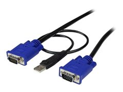 StarTech 15 ft 2-in-1 Ultra Thin USB KVM Cable - video- / USB-kabel - 4.57 m