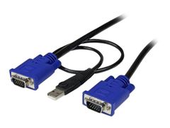 StarTech 6 ft Ultra-Thin USB 2-in-1 KVM Cable - Keyboard / video / mouse / USB cable - USB, HD-15 (VGA) (M) to HD-15 (VGA) (M) - 6 ft - black - SVECONUS6 - tastatur / video / mus / USB-kabel - 1.83 m