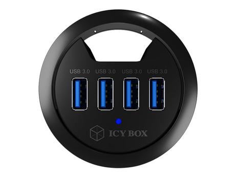 ICY BOX ICY BOX IB-HUB1403 - Hub - 4 x SuperSpeed USB 3.0 - kan monteres i flukt (IB-HUB1403)