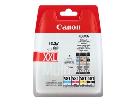 Canon CLI-581XXL C/M/Y/BK Multi Pack - 4-pack - Very High Yield - svart, gul, cyan, magenta - original - blekkbeholder (1998C005)